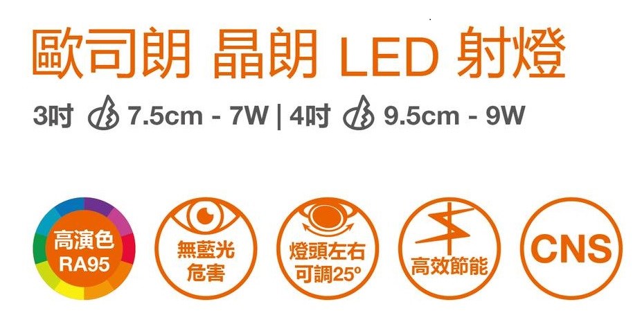 LED晶朗可調角度崁燈/射燈